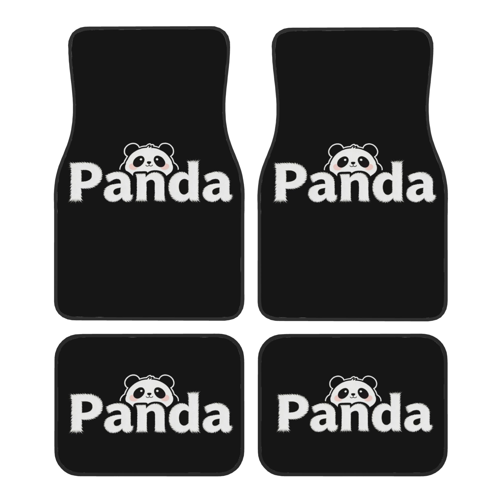 TEMU 4 Pezzi Set Tappetini Auto, Stampa Panda - Scegli un Tappetino Testurizzato per Aggiungere un Tocco di Cerimonia ai Tuoi Viaggi, Rendendo a Casa