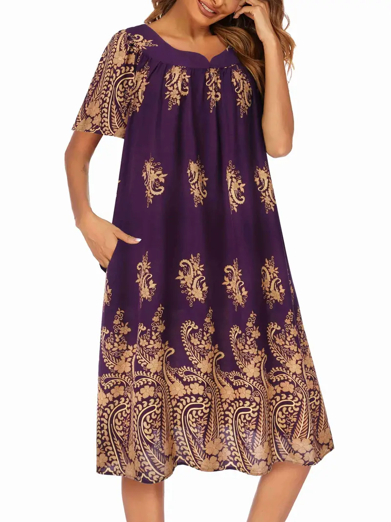 house dresses pockets moo moo nightgown short sleeve mumu - Temu house dresses pockets moo moo nightgown short sleeve mumu - Temu