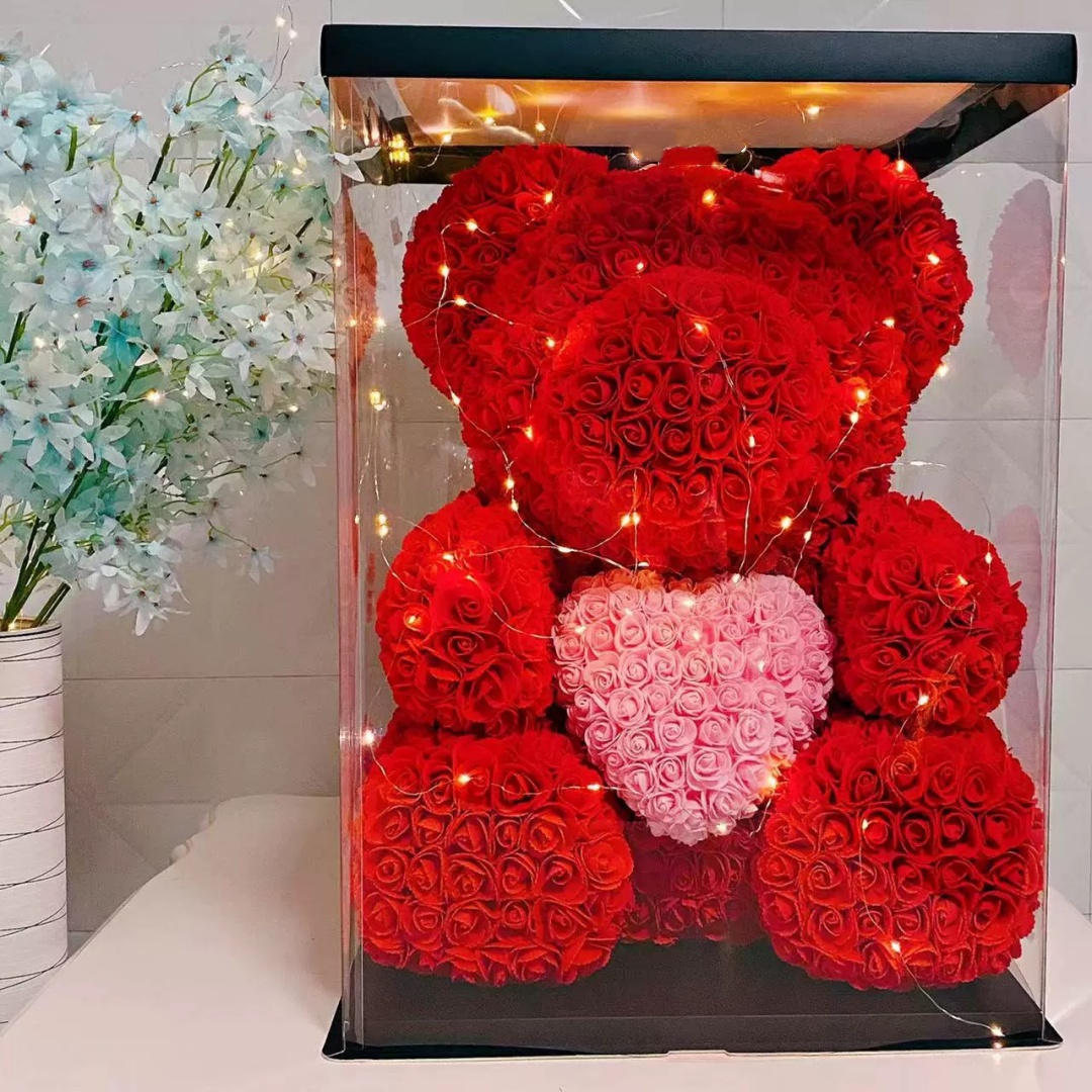 

1pc Artificial , Valentine's Day I Love You Decoration, Rose Bear Gifts For Mom Grandma On Day From Daughter Son, Cute Personalized Birthday Anniversary Presents For Her Wife Sister