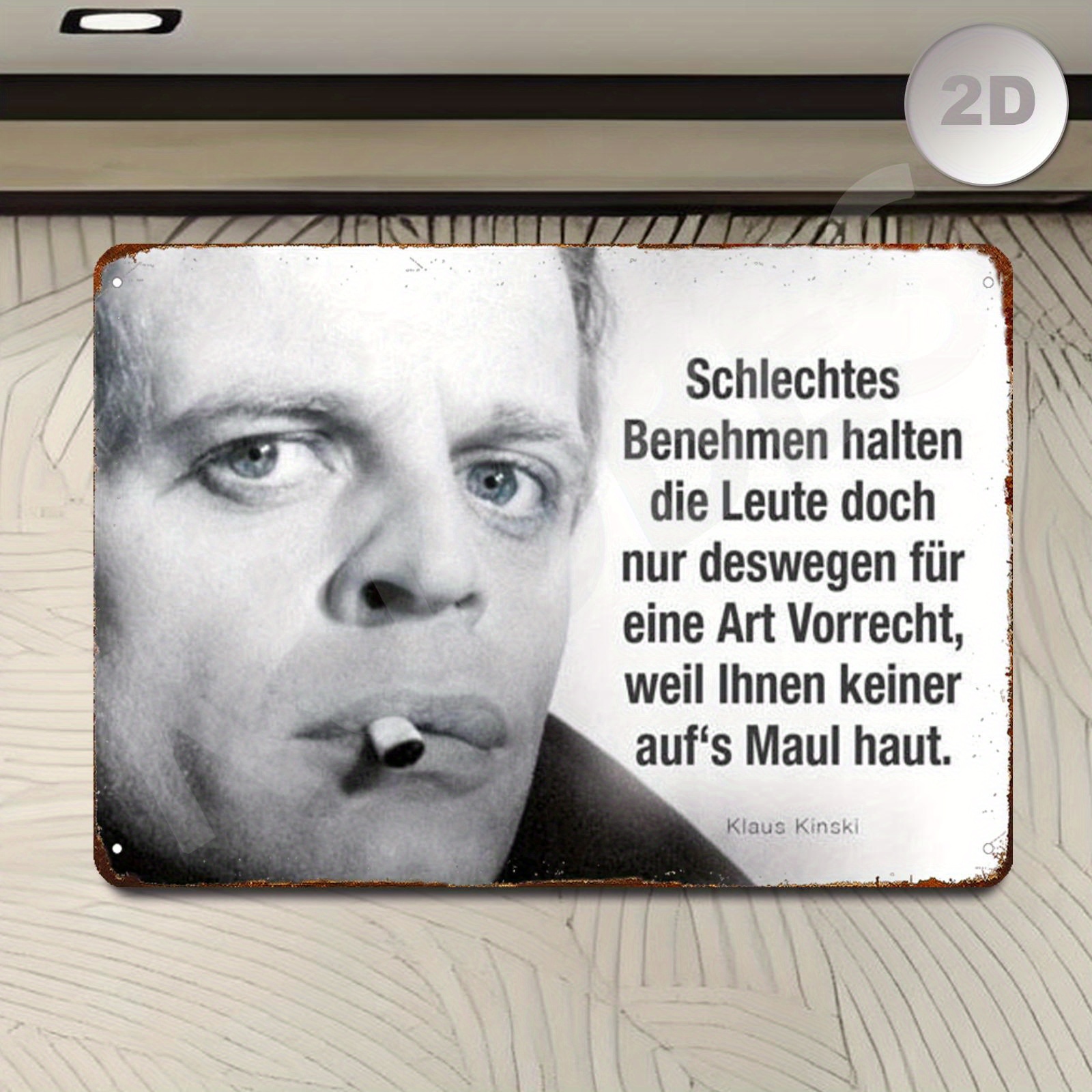 E-shop 2D Flach, 1 Stück Klaus "" Metall Wandschild - Vintage Rustikale Eisen Wanddekoration für Zuhause, Bar oder Büro - Klaus Zitat Schild mit