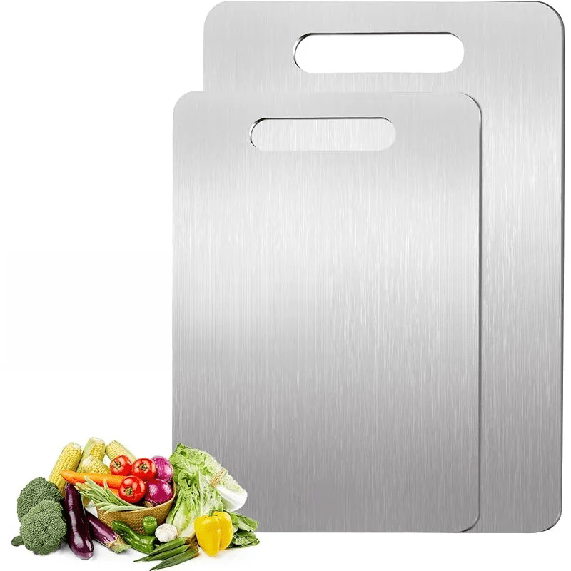 TEMU 2pcs- Titanium Kitchen Cutting Board, Double-sided Food-grade Durable Cutting Board, Easy To Clean, Dishwasher Safe, Ideal For Kitchen Gifts And