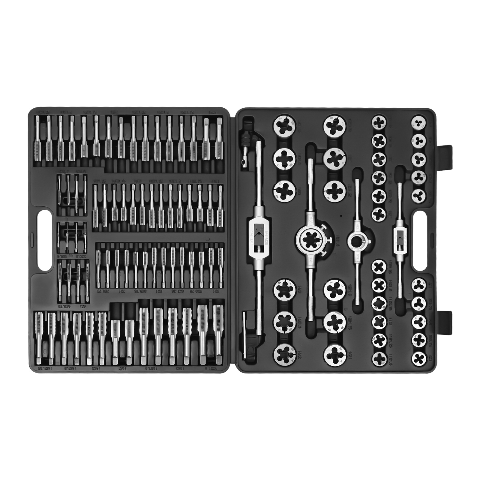 Image of Alloy Steel Threading Kit, 110pcs Ratcheting Tap And Die Set, Threading Kit With Tool Case For Plumbing, Gas , Hvac Ventilation Ducts, Repairs, And Automotive Maintenance