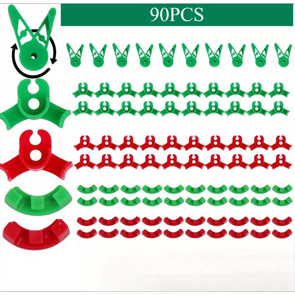 90-pack Plant , Low Stress Plant Clips For Bending, 90 Degree Training Clips For Low Load Plant Growth Bender (3 Sizes)