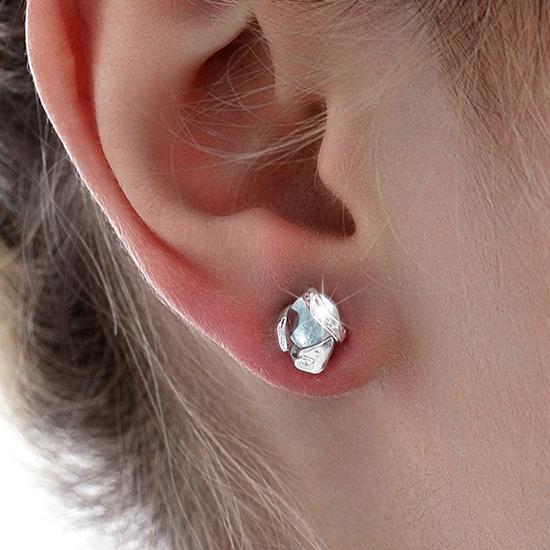 2pcs Women's Snake-Shaped Hoop Earrings with Textured Hooks