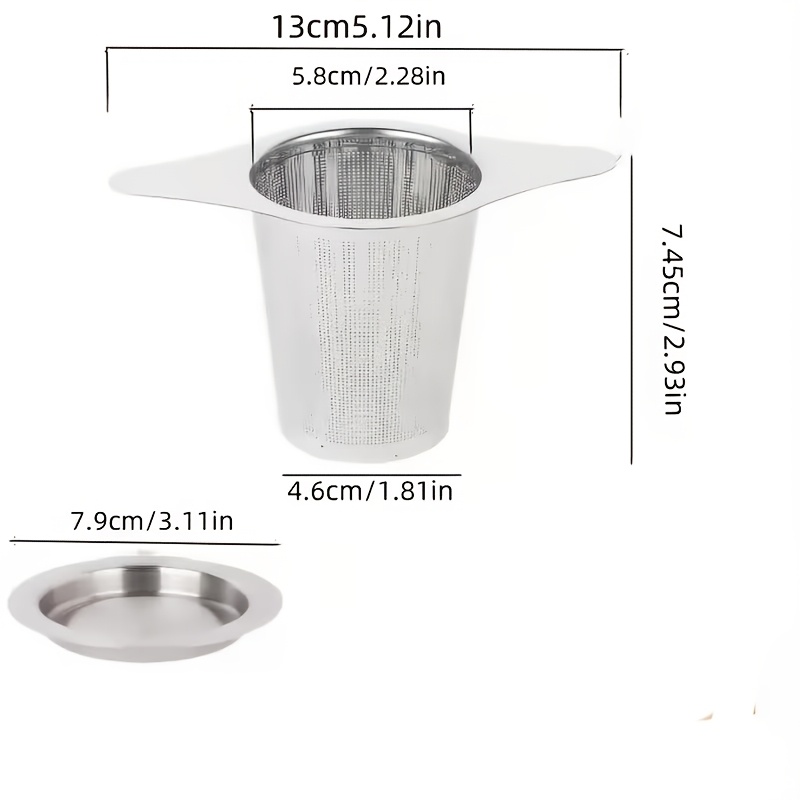 TEMU Infuseur à thé SHAON en acier inoxydable à double poignée avec filtre à couvercle de grande capacité, à ultra-fines durable. Convient pour en