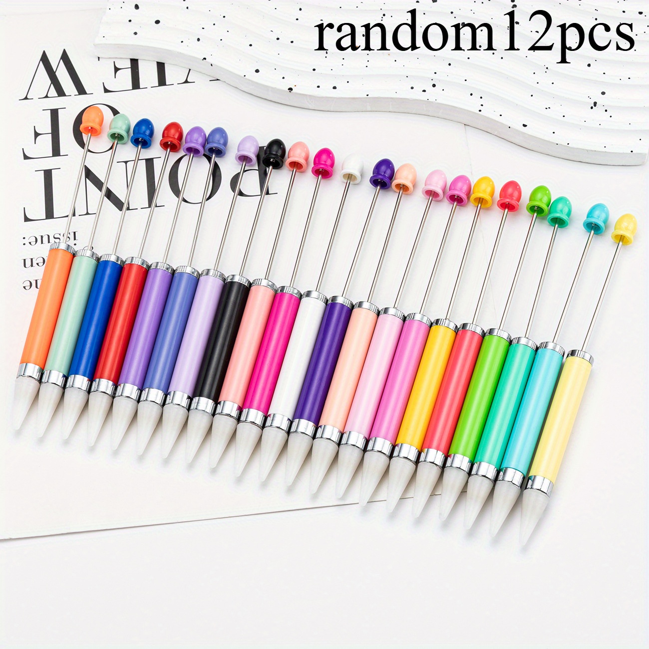 TEMU 12pcs Beaded Nail Art Diamond Pen With Wax Head Picker Suitable For Diamond Suction Flower Sticker Diamond Painting Mobile Phone Case Making
