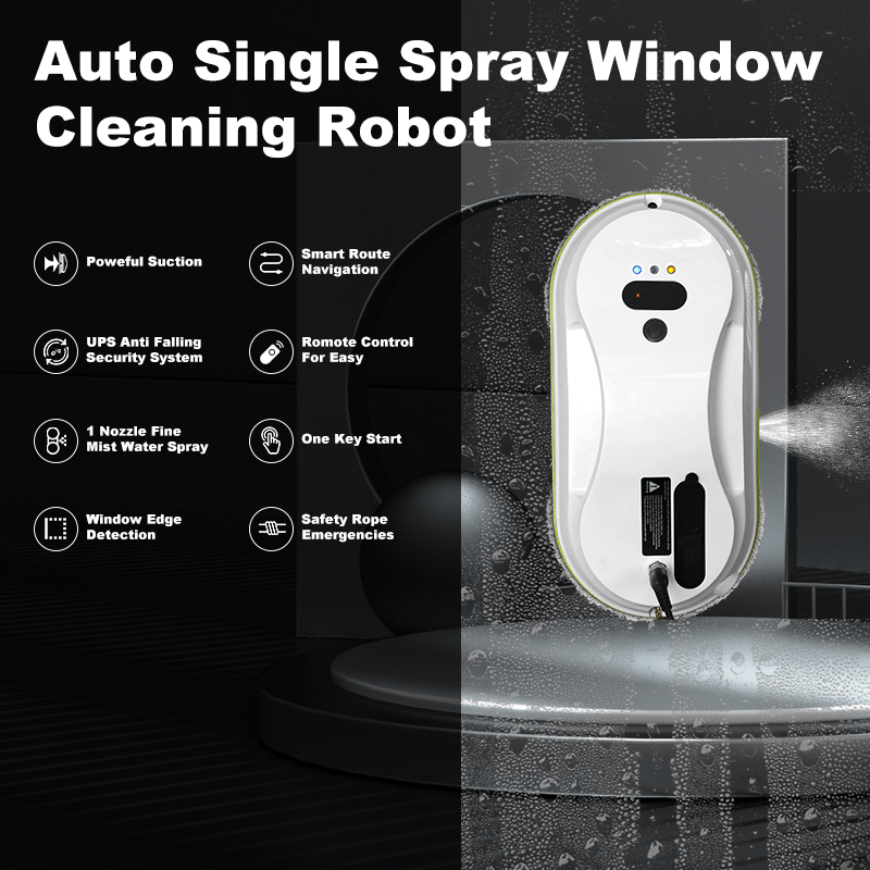 Image of 1 Nozzle Water Spray Automatic Window Cleaner Robot Cleaning Washer Machine With Suction Windows Cleaning Robot For Windows Tiles And Glass