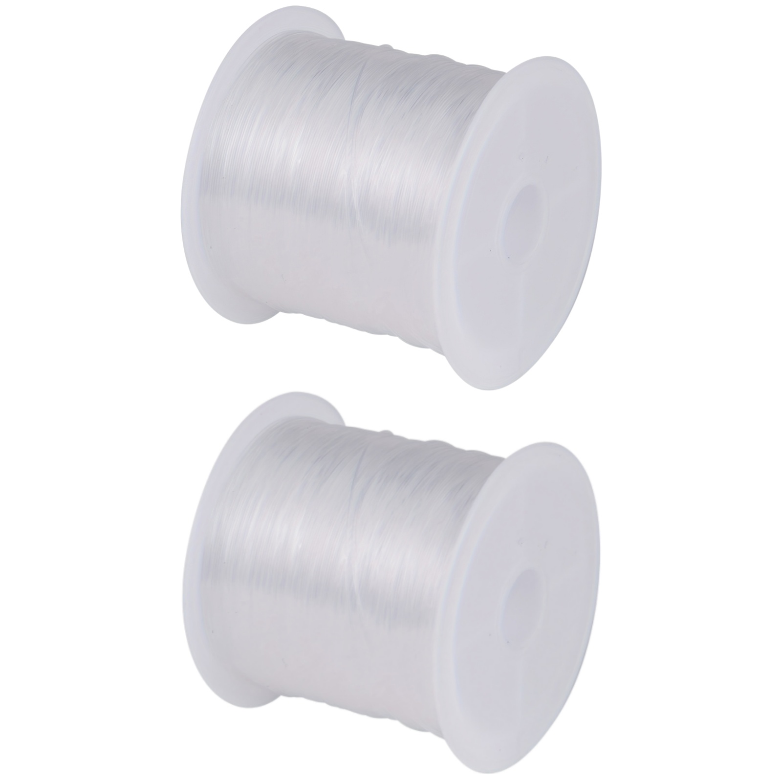 TEMU 2 pezzi di di perline elastiche resistenti, adatti per di gioielli, braccialetti, collane e da pesca - Filamenti singoli trasparenti con perline