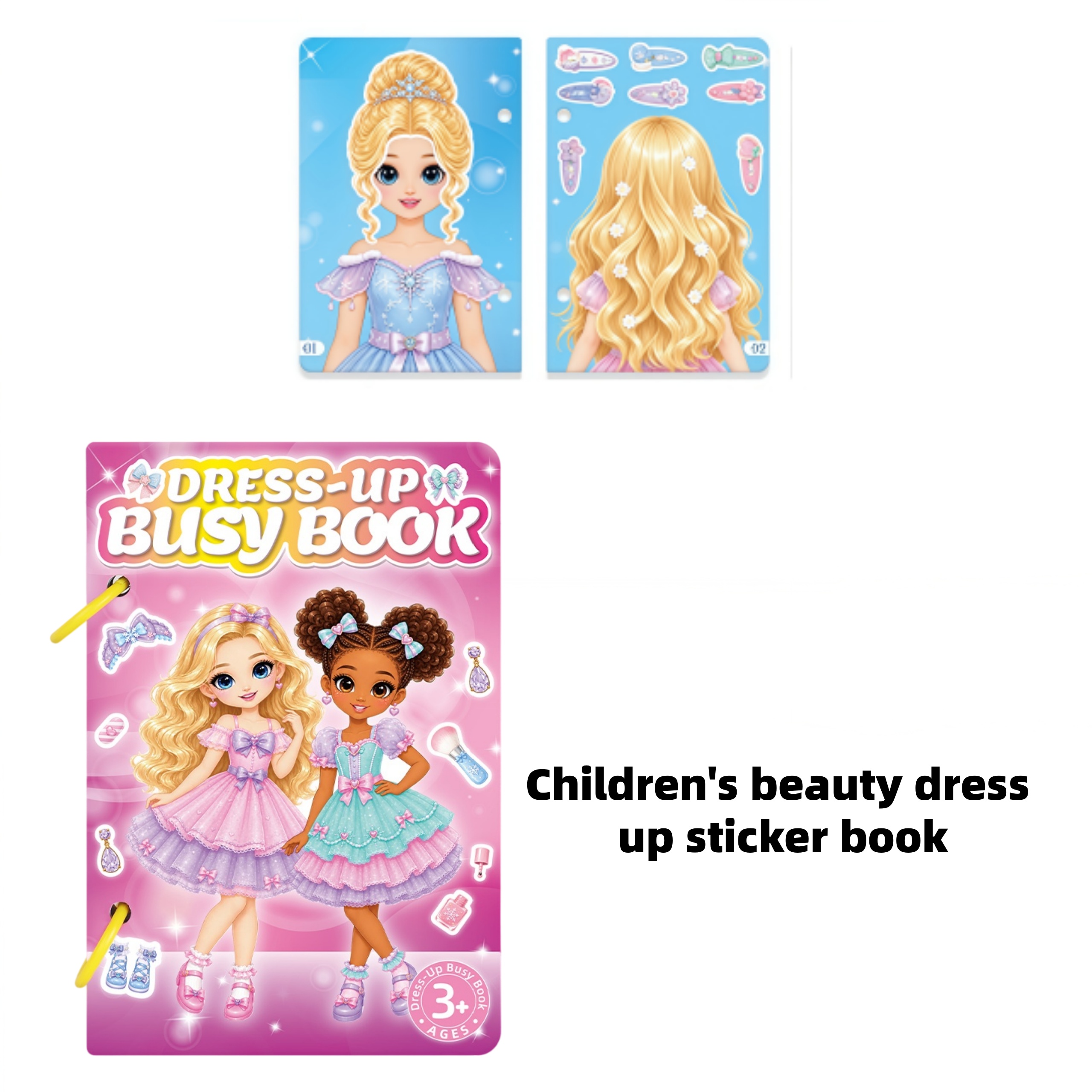 TEMU 'autocollants de déguisement beauté pour enfants, 'activités interactif 4-en-1 avec grands autocollants, incluant plus de 150 accessoires pour