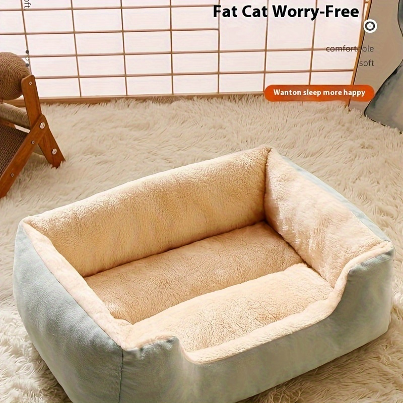 

Contemporary Cat Bed, Cozy Polyester Fiber Sofa Bed, Non-electric, No , Nest For Small To Medium Dogs, Pet Bed, Teddy Design