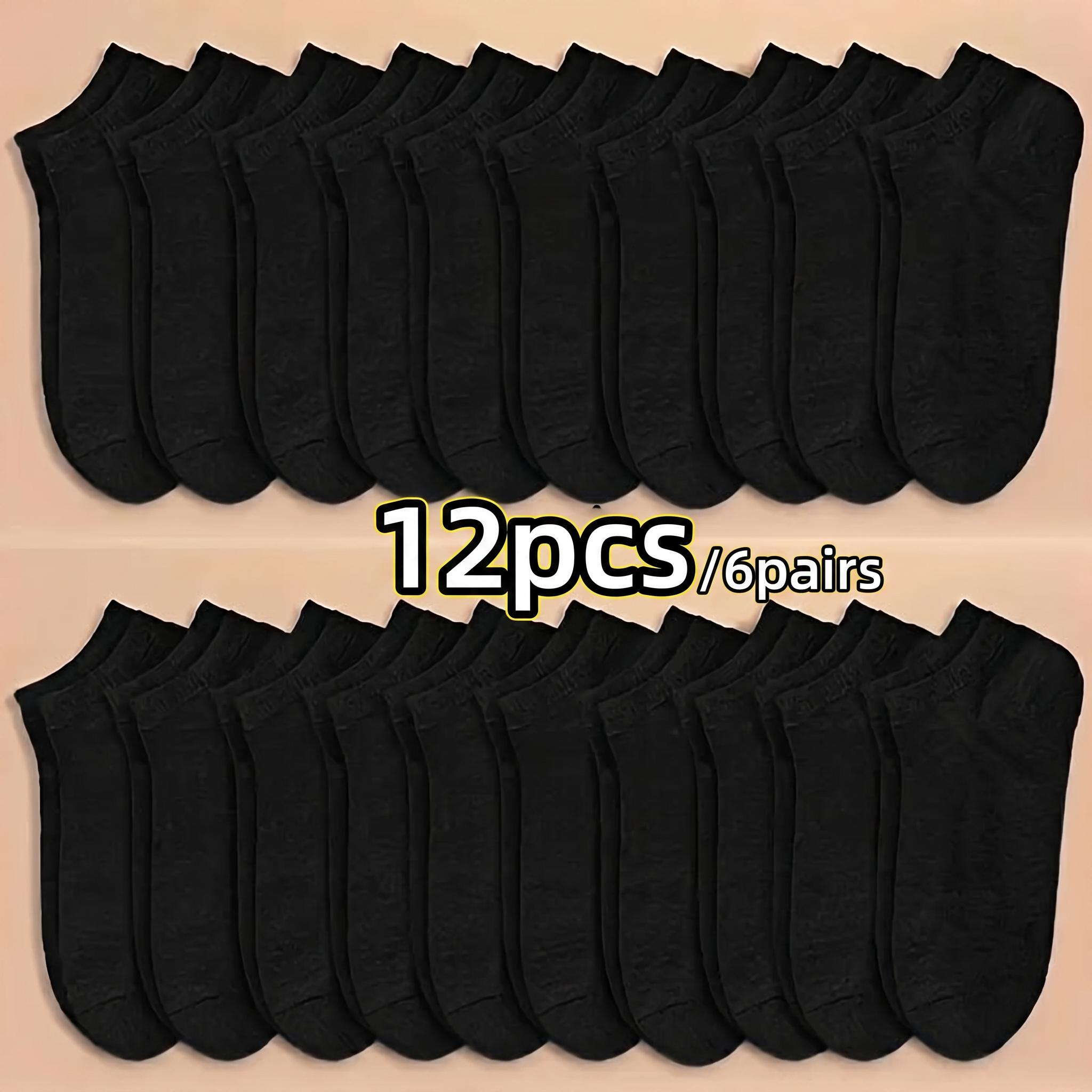 TEMU 12pcs/6 Pairs Random Colors Summer Universal Solid Color Low-cut Socks, Breathable And Sweat-absorbent, Comfortable And Non-slip, Essential For