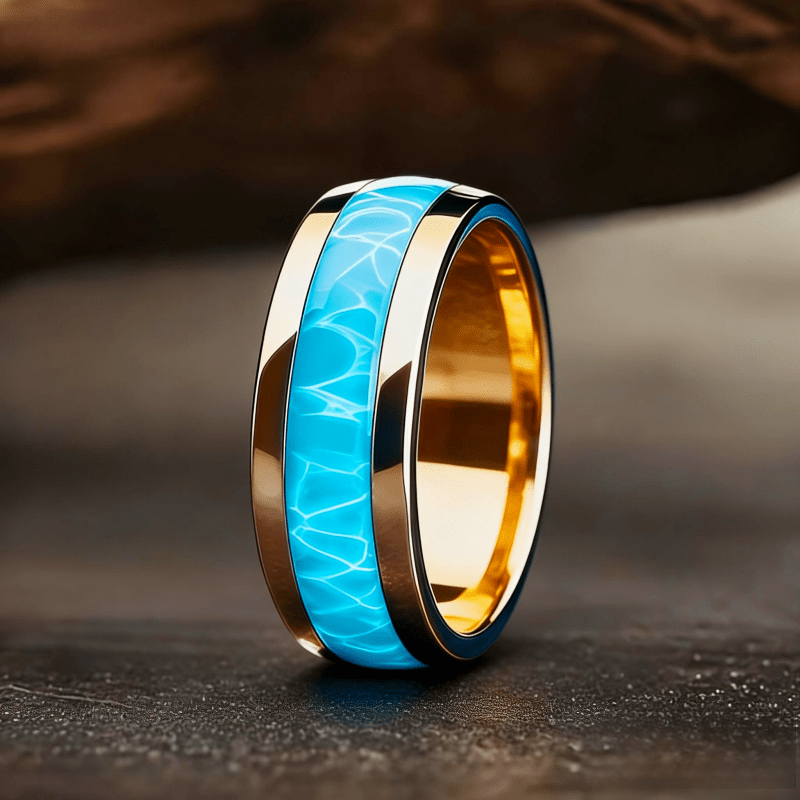 TEMU 1 Piece Of An 8mm Stylish Ring Featuring Unique Patterns, Blending Style And Texture. A Perfect Gift For Valentine's Day, Serving As A Promise