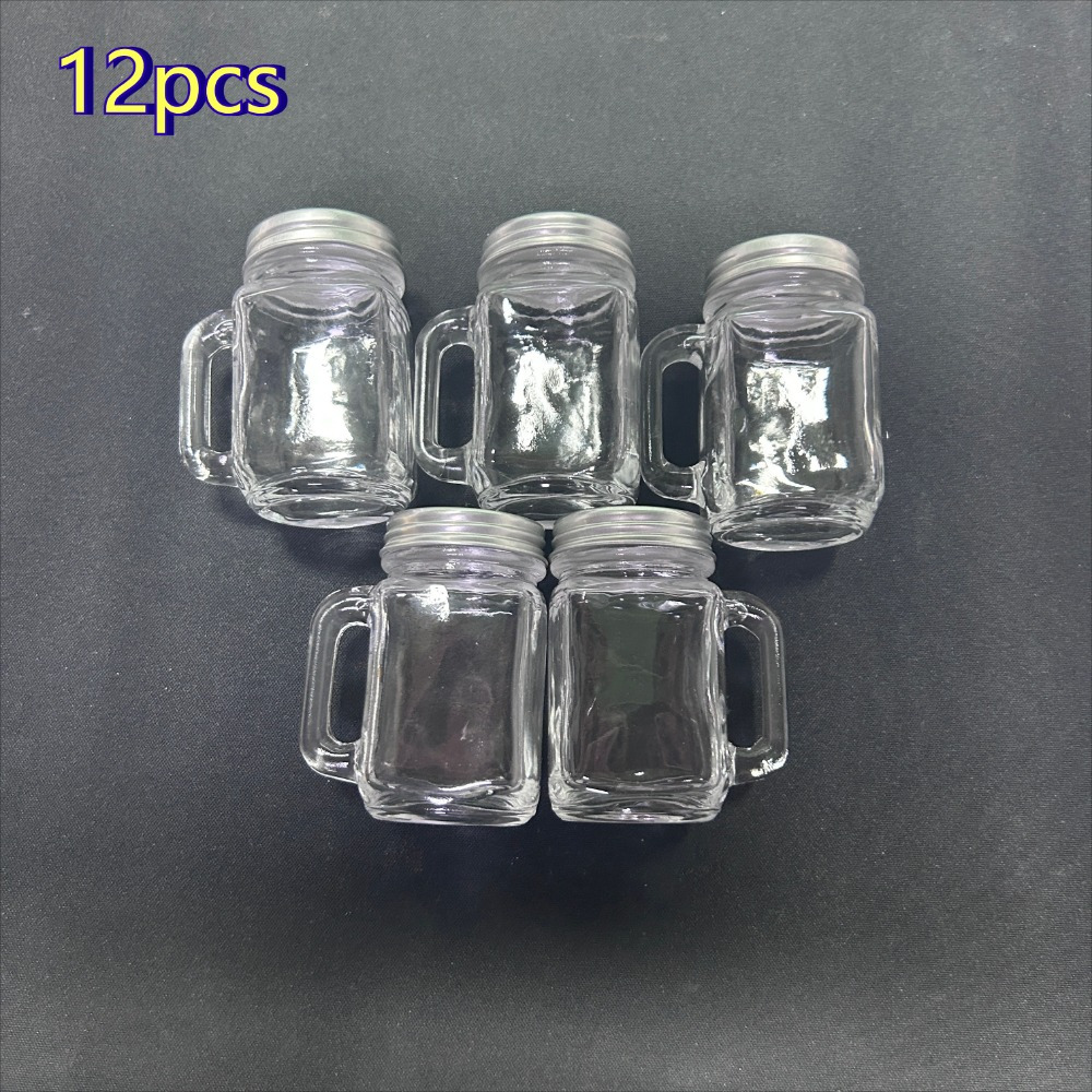 TEMU 12개 미니 재사용 유리컵, 투명 컵, 커피 농축액 분배병, 밀폐 샘플 병, 다목적 음료 농축액 분배병-image-17604882082407
