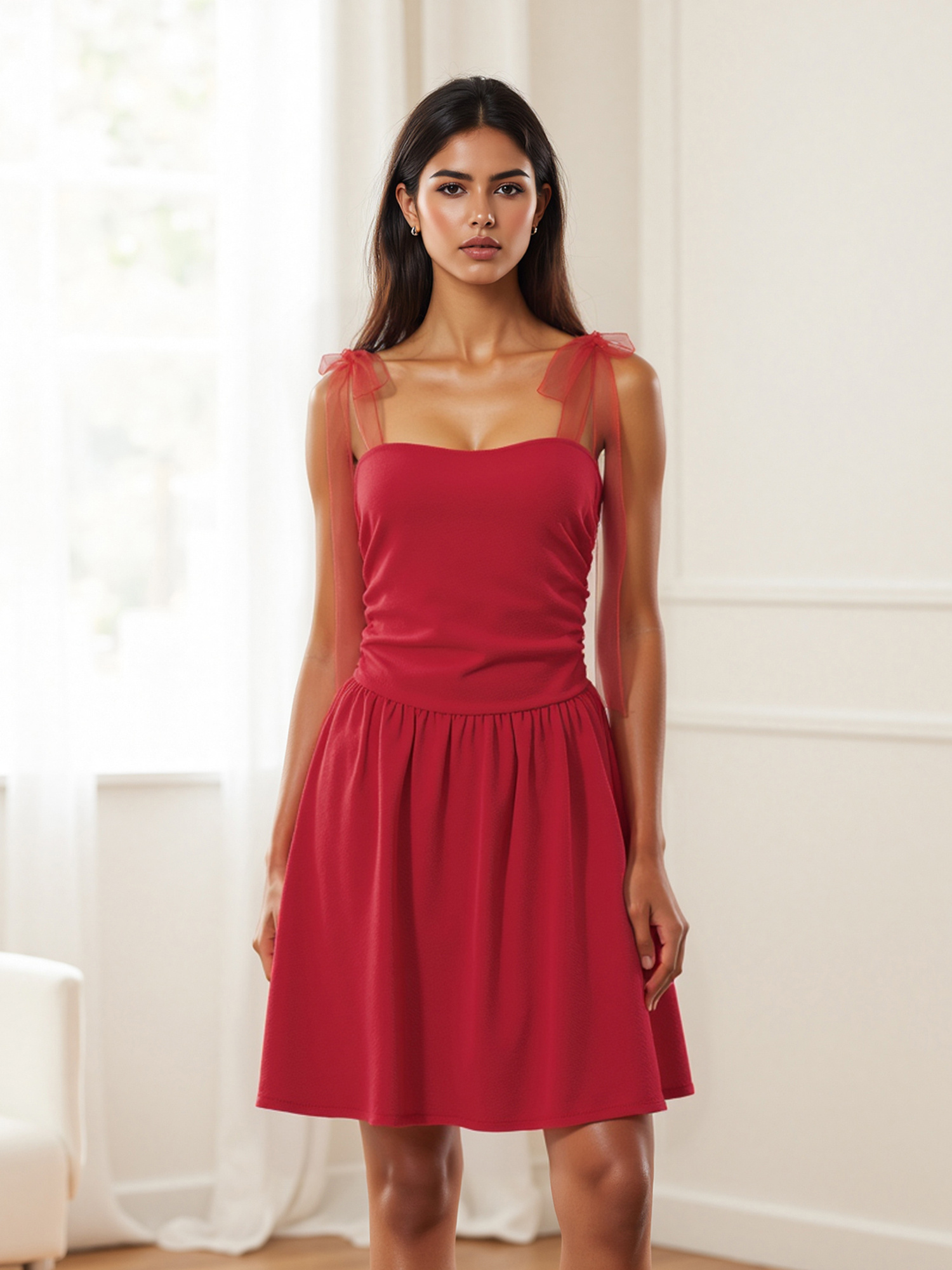 how guys dress in the 90s Adele Red Ruched Fishtail Cami Maxi Dress – Club L London main image 1