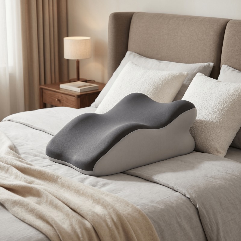 TEMU Pillow Multi-use Cushion For Reading, Lounging, And Leg Support, Soft Removable Cover, Stable Foam Core, Gray