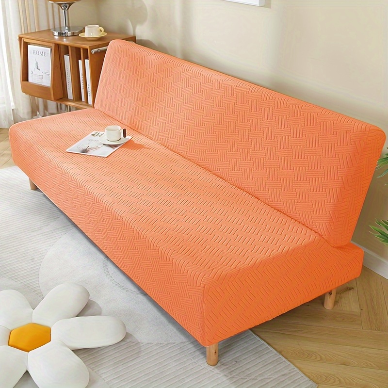 Funda Elástica Para Sofá Cama Sin Brazos | Cubre Sillón Plegable, Chaise Longue O Puf | Protectora Lavable A Máquina | Color Azul