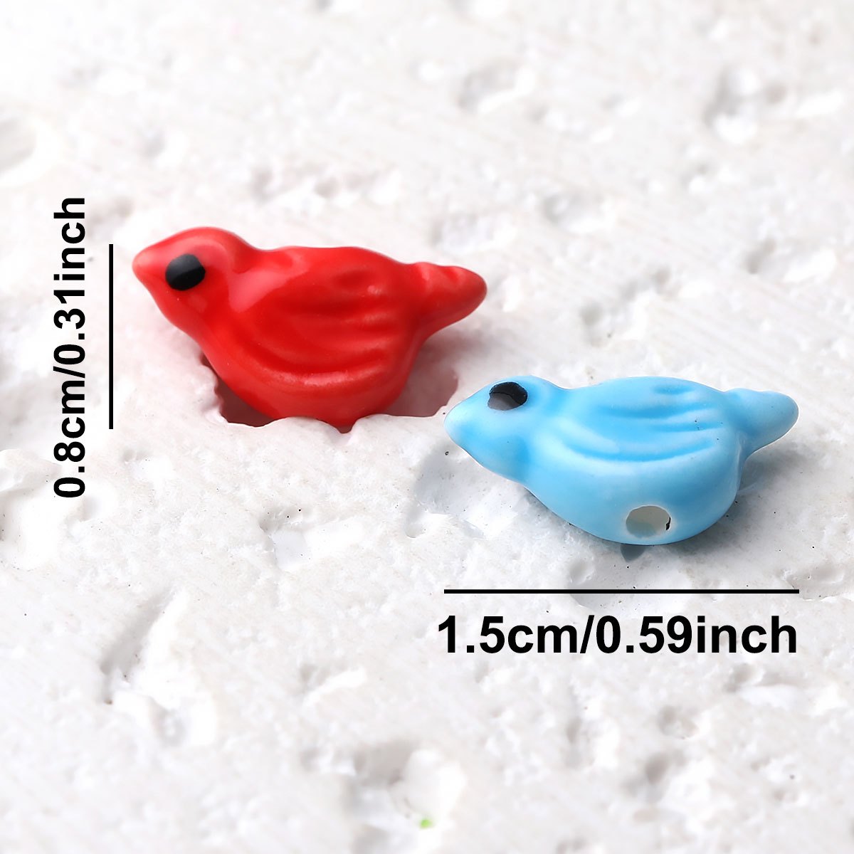 18pcs Vintage Bird-Shaped Ceramic Beads for DIY Jewellery