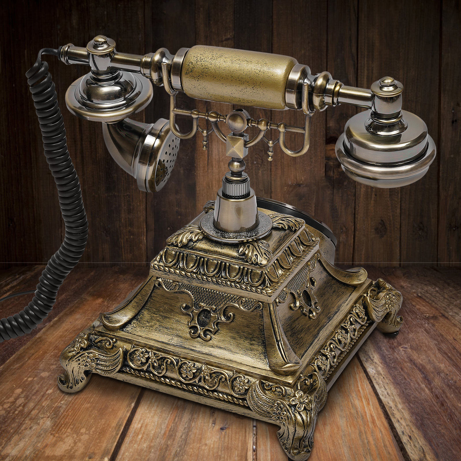 Image of Retro Rotary Phone, Resin Retro-style Rotary Dial Phone, Decoration Landline Phone