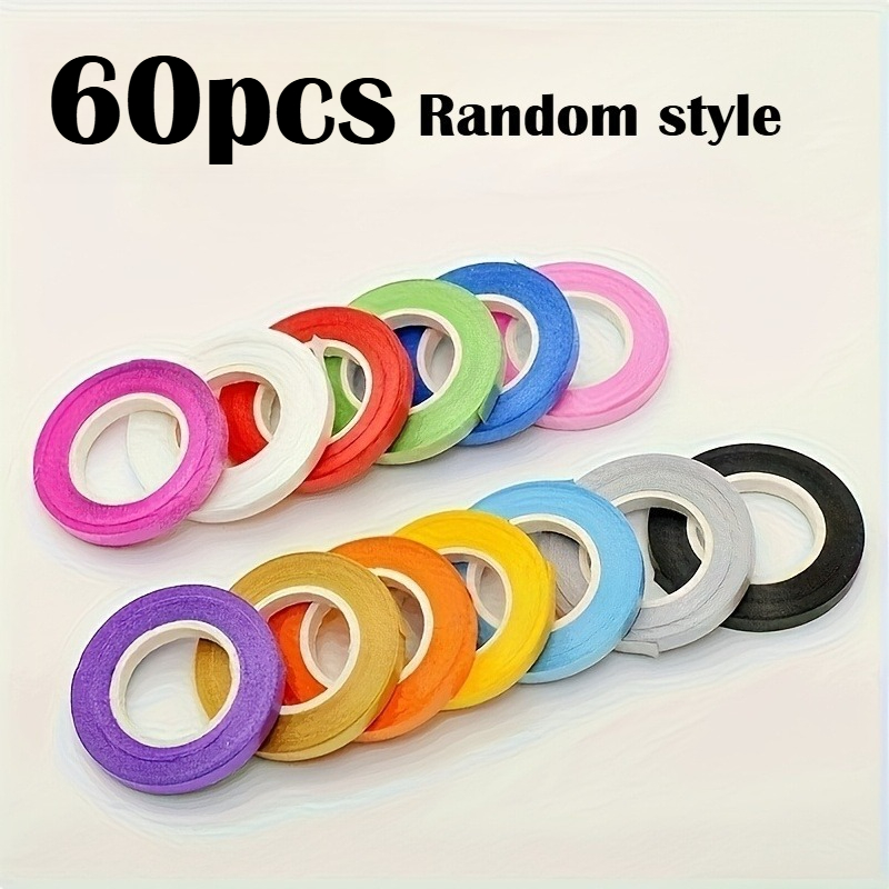 TEMU 60pcs Assorted Color Ribbon Set, Random Colors, Multi-functional Glossy Bows, Ribbons For Gift Box And Bouquet Decoration, Suitable For Gift