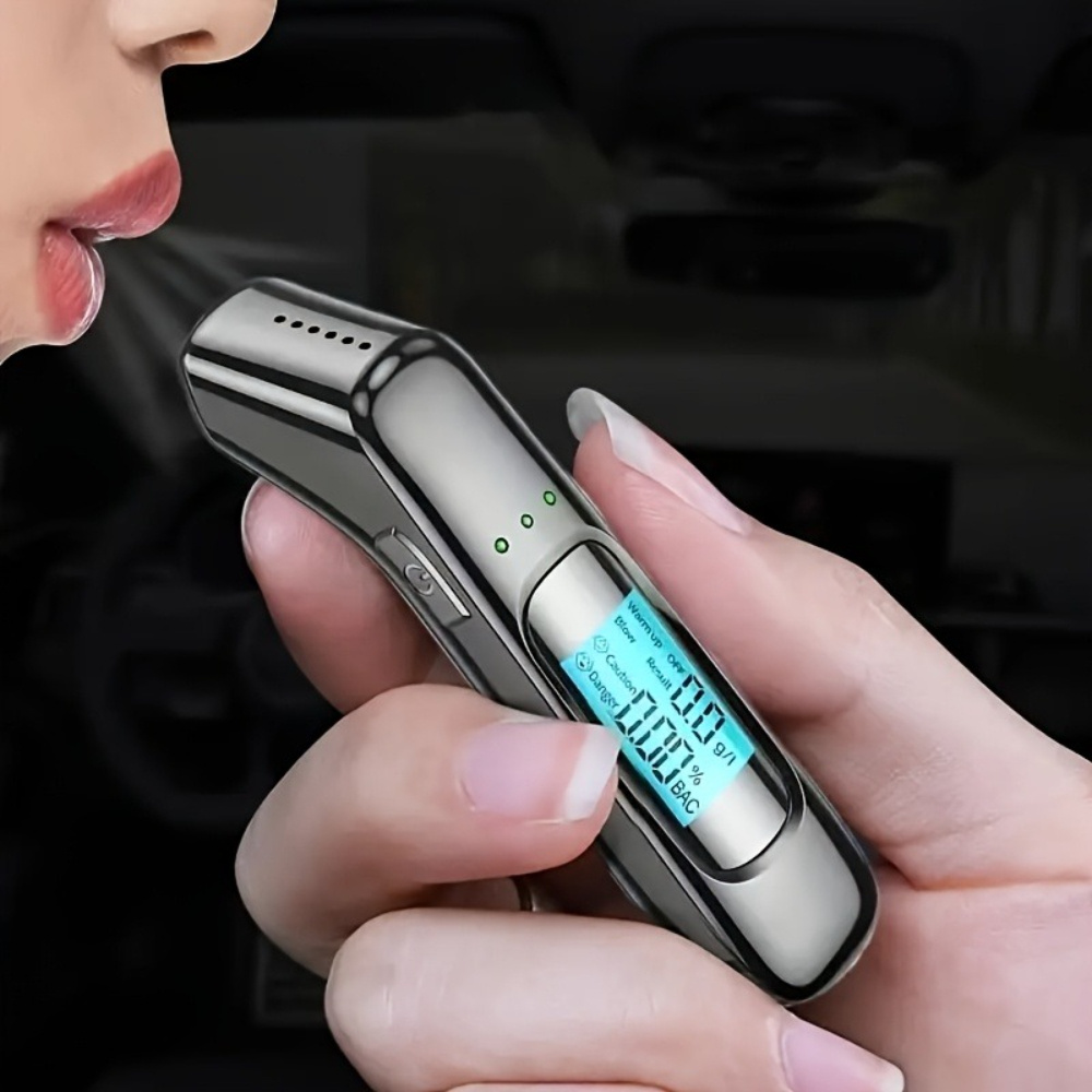 item picture Alkoholtester Promille Percentage /USB Portable Alcohol Tester - Home Use High Accuracy Meter, Professional Grade, Rechargeable Battery, Contact-free Design/Suitable for Personal Vehicle Alcohol Testing/human Blood Alcohol Content Detection