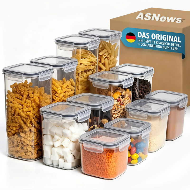 TEMU Food Containers - Fresh Keeping Cans Set With Lid, Stackable Storage Box Organizer And Refrigerator Organizer, For Storing Food And Kitchen