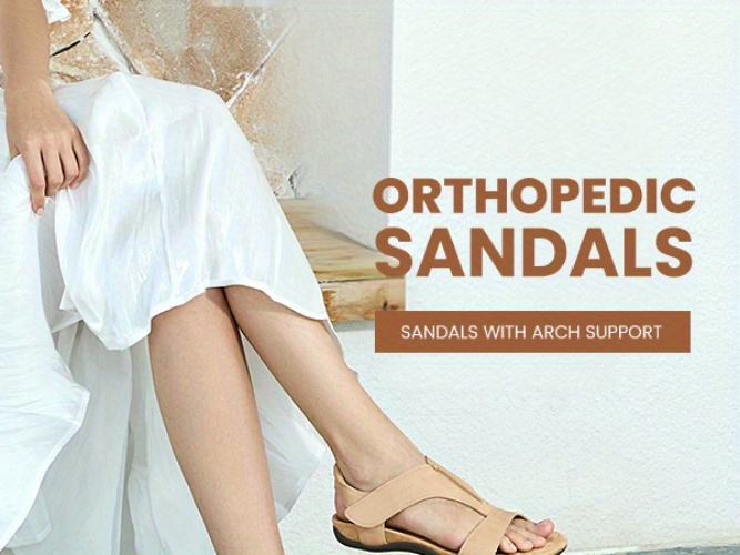 womens orthopedic arch support sandals summer comfortable walking flat beach sandals casual dressy Product details 0
