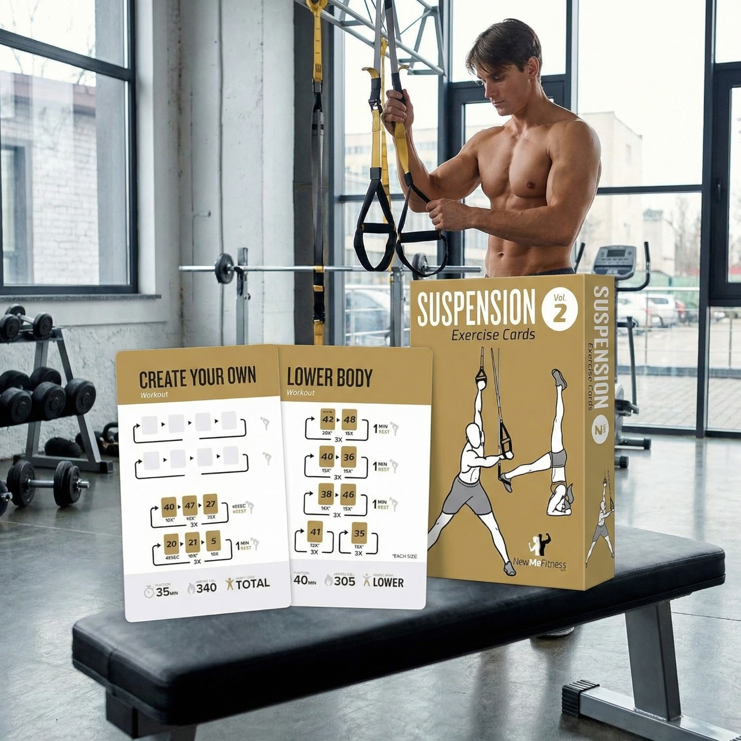 Exercise Cards For Suspension Training – Guide For Home And Gym Workouts, Strength Training For Women And Men (volume 2)