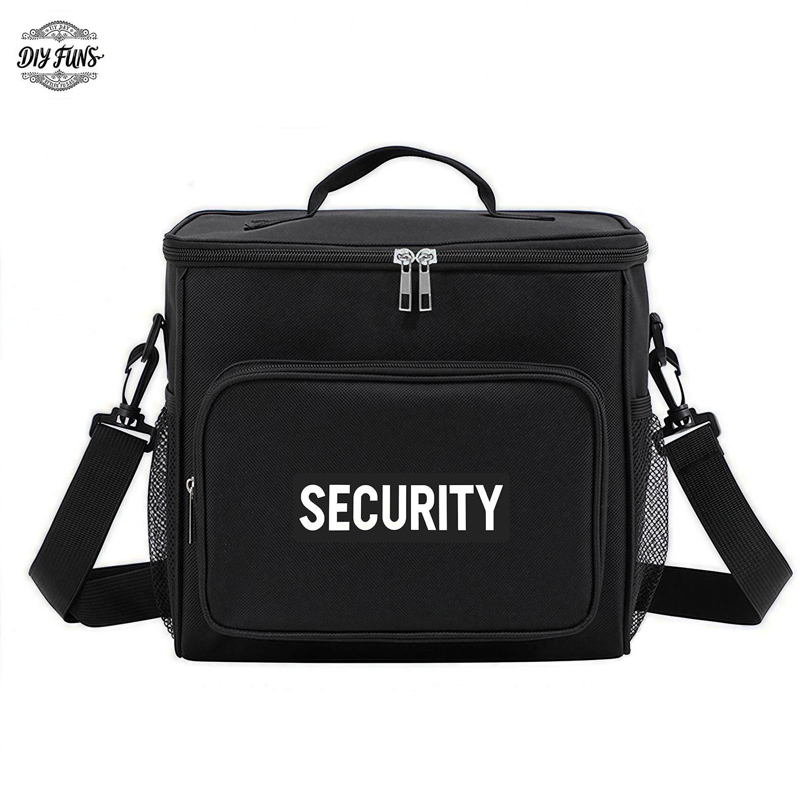 TEMU 1pc Security Logo Insulated Lunch Bag With Thermal Foil Lining - Thick Oxford Fabric Cooler Tote For Office, Picnic, Travel, And Outdoor