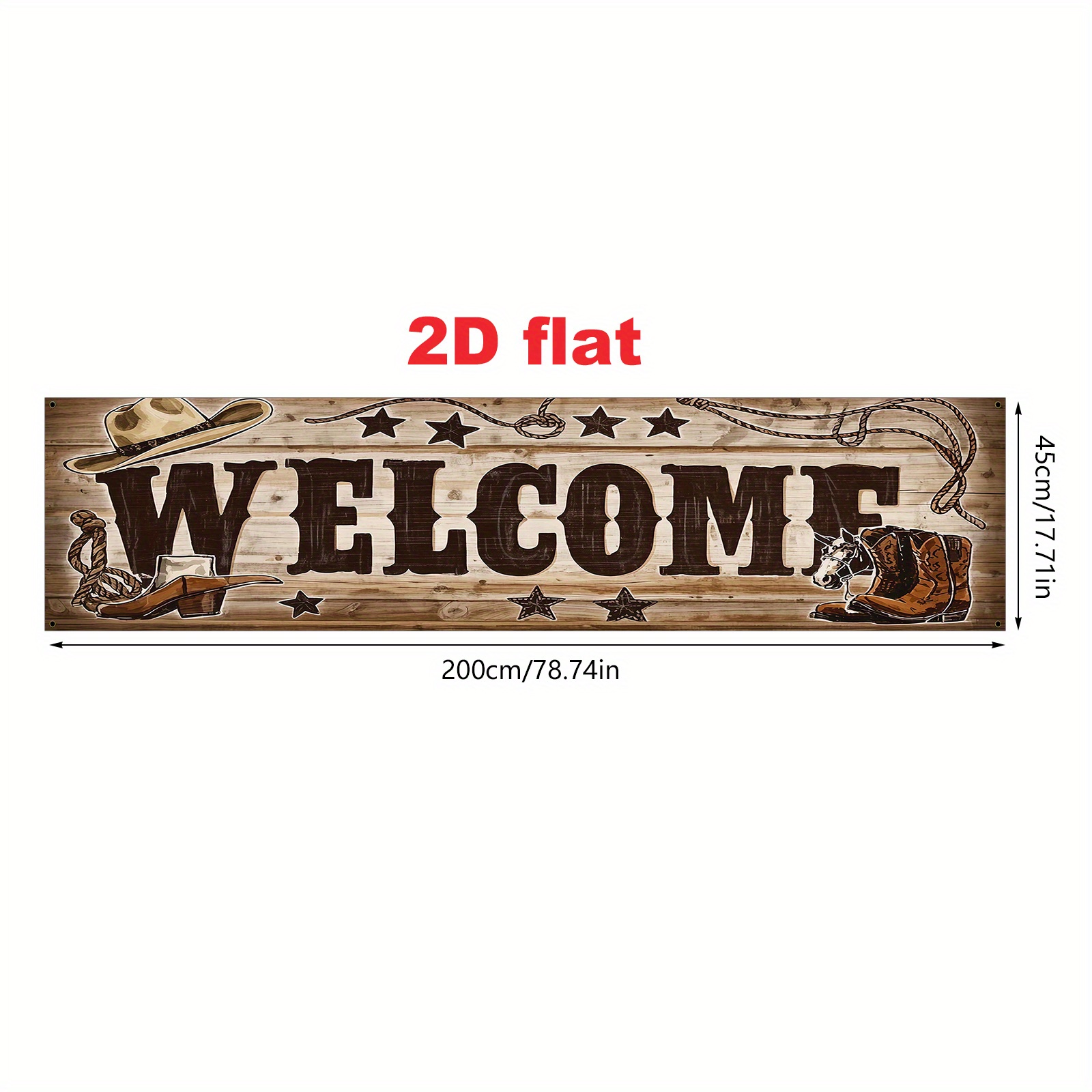 E-shop 2D-Flach, 2D-Flach-Banner Party-Banner, Zugfahne/Party-Banner, . (17*78 Zoll/45*200 cm), Material, Willkommens-Themendekorationsbanner im