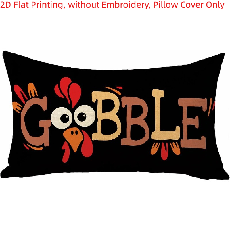 TEMU 2d Flat - 1pc, 2d Flat Printing, Turkey Decorative Throw Pillow Cover, Single-sided Printing, Without Embroidery, Pillow Inserts Not Included