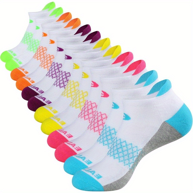 

Womens Ankle Socks 6 Pairs Running Athletic Cushioned Sole Socks