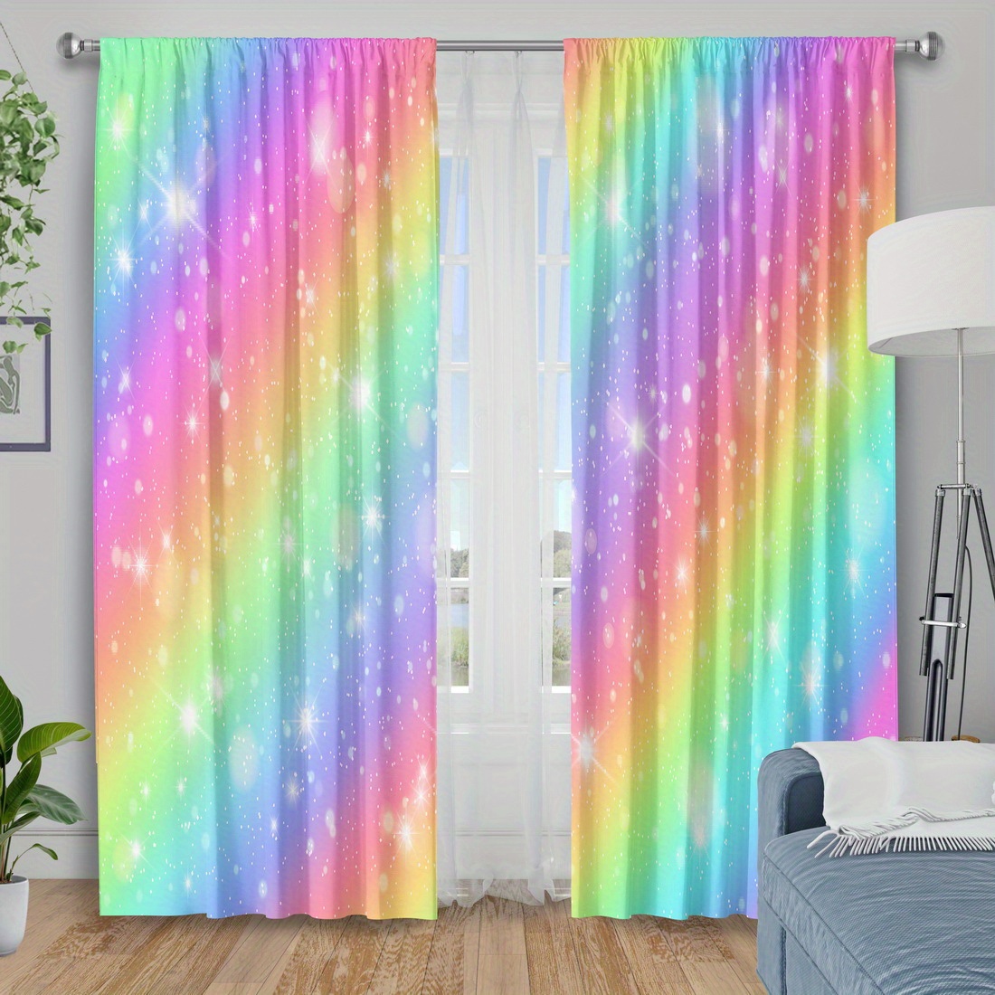 TEMU 2pcs Blackout Curtains - 100% Insulated Machine Washable Rod Pocket Window Drapes For Bedroom, Living Room, Kitchen, Balcony - Contemporary Home