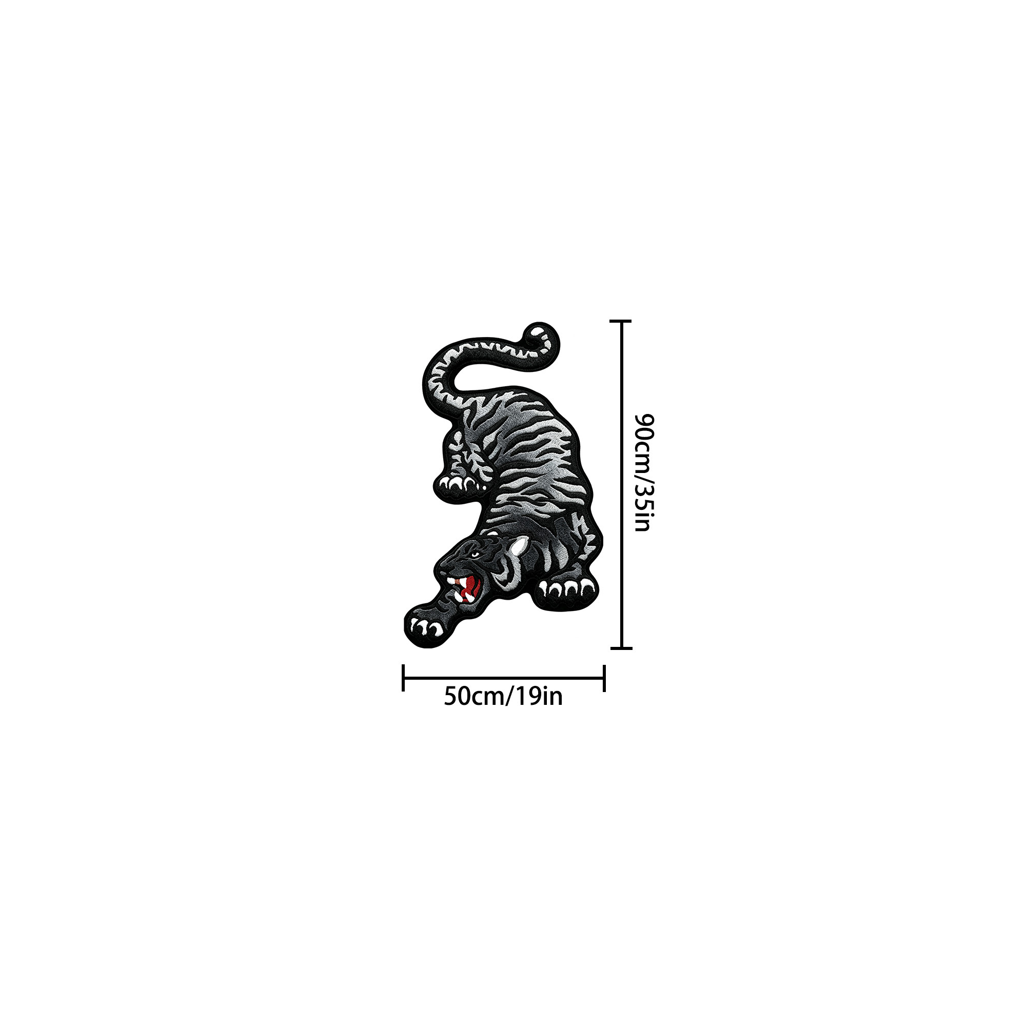 TEMU Tapis en velours à pointe, épaisseur 7,5 mm, 1 pièce, tonalité gris foncé, tapis long et irrégulier Tigre , tapis de bureau rétro américain de