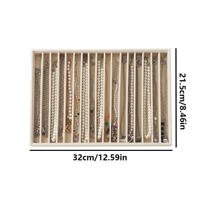 2pcs Large Velvet Stackable Jewelry Tray Organizer