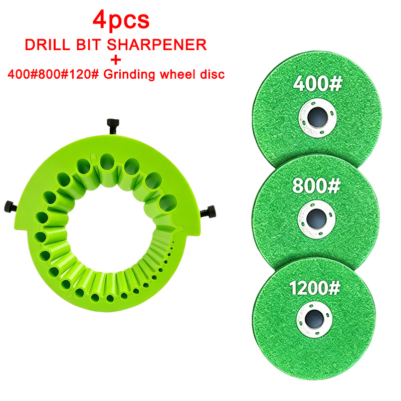 TEMU 4pcs Multi-functional Drill Bit Sharpener Set, Equipped With 400-grit, 800-grit, And 1200-grit Grinding Wheels. Suitable For 2-13mm Drill Bits,