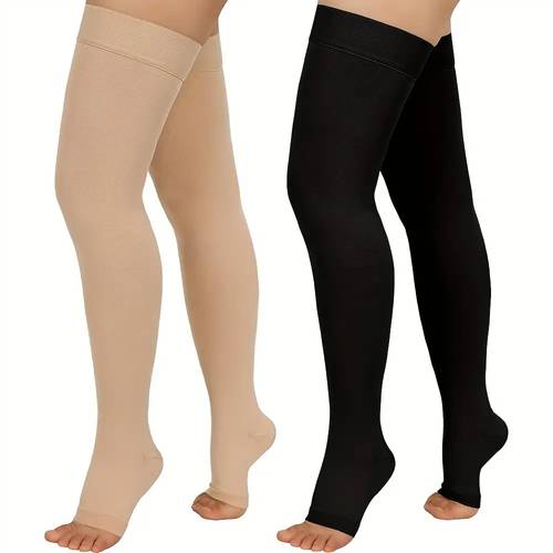 2 pair compression socks for men women thigh high moisture wicking anti slip protection suitable for outdoor cycling fitness dancing yoga