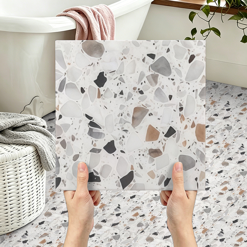 IVN 10-Pack 12x12 Inch Pink Floral Peel And Stick Floor Tiles – Self-Adhesive Vinyl For Bathroom, Kitchen, Stairwell
