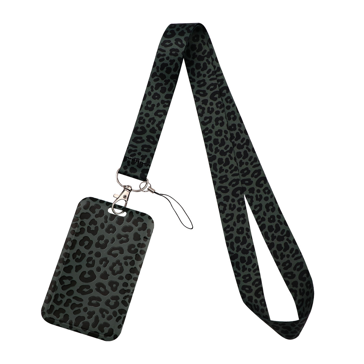 TEMU Set Lanyard in Fibra di Poliestere Leopardato con Portabadge, Cinturino da Polso e Portachiavi per Palestra, Cellulare, USB - Design "Be Kind" 1