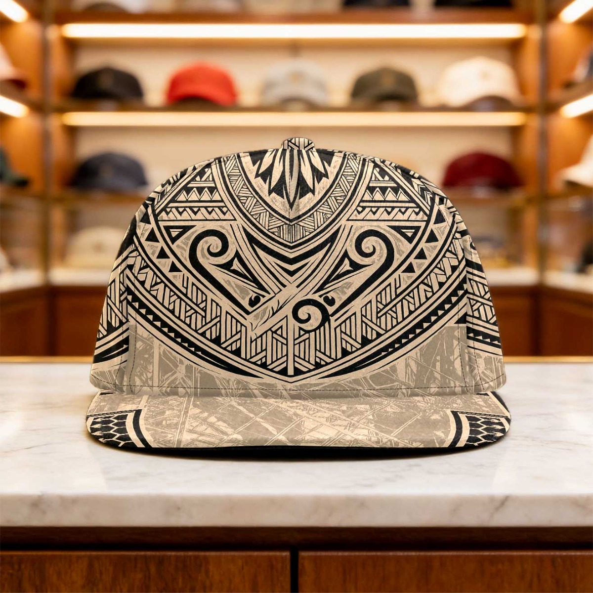 TEMU 1 casquette à bec de canard réglable avec motif d'art tribal maori, tendance et légère, en polyester, pour décontractées, les fêtes, et les