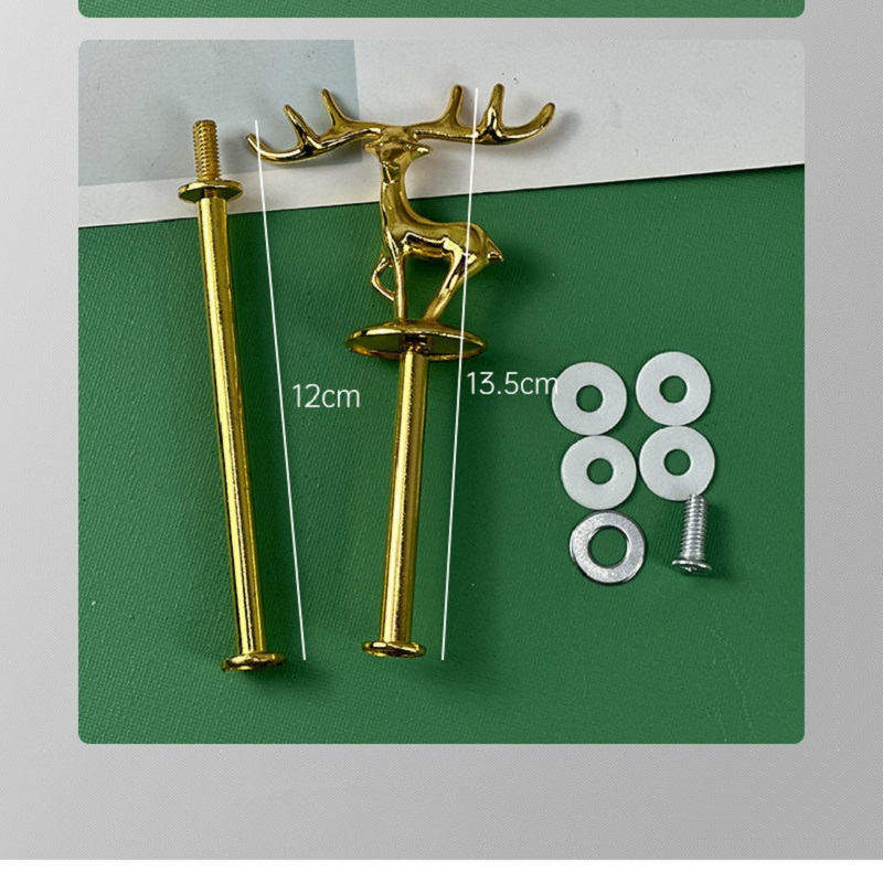 TEMU Alloy Deer-shaped Stand Holder Stand Fitting Hardware Rod, Elegant Tiered Serving Rack For Party, Wedding, Afternoon Tea Display, Holiday