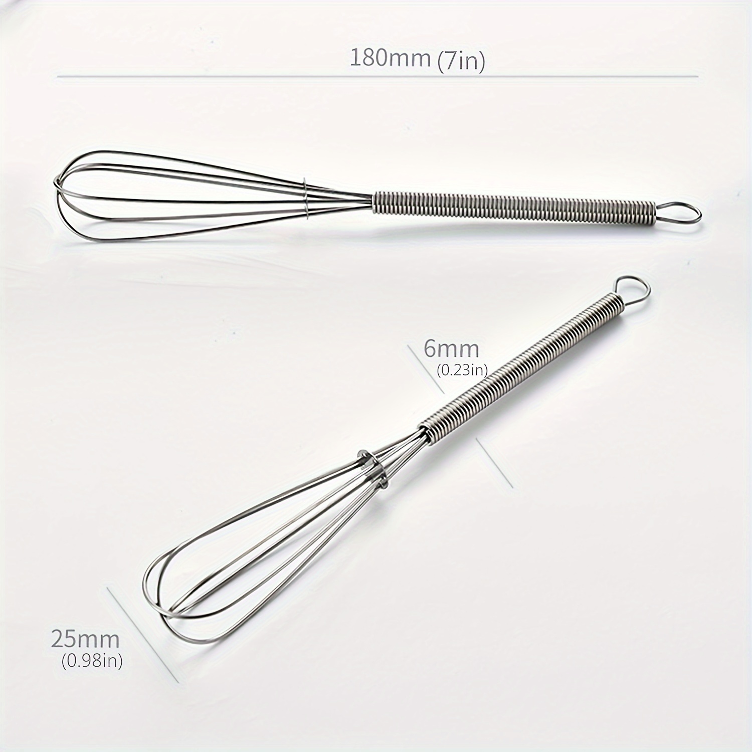 TEMU Mini fouet à fil, fouet et batteur à œufs de cuisine portable en acier inoxydable, avec fil épais, adapté aux œufs/chocolat/, etc., petit fouet