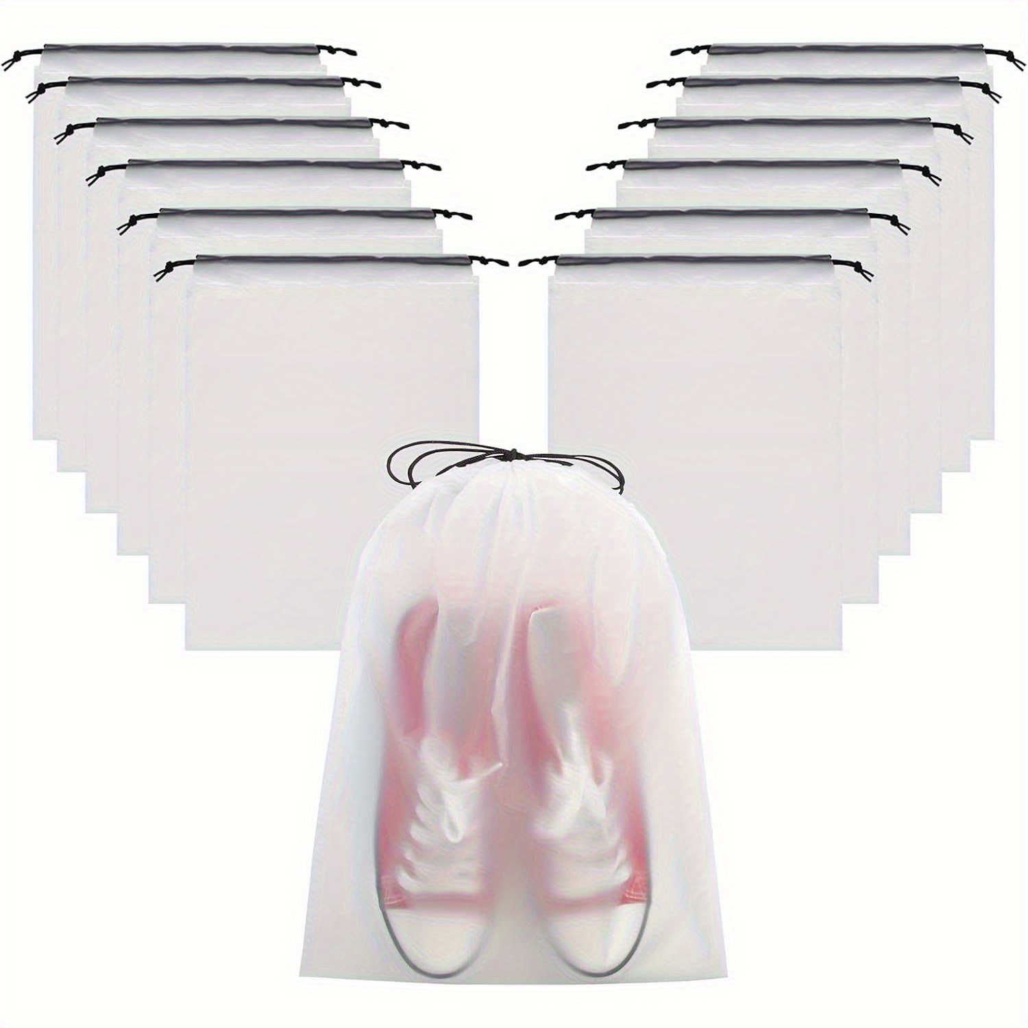 21 Transparent Shoe Storage Bags, Durable Clear Travel Shoe Organizer Bags With Drawstring, Suitable For Men And Women