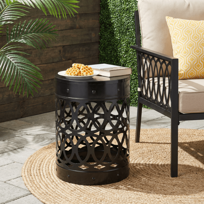 Outdoor Metal End Table - Large