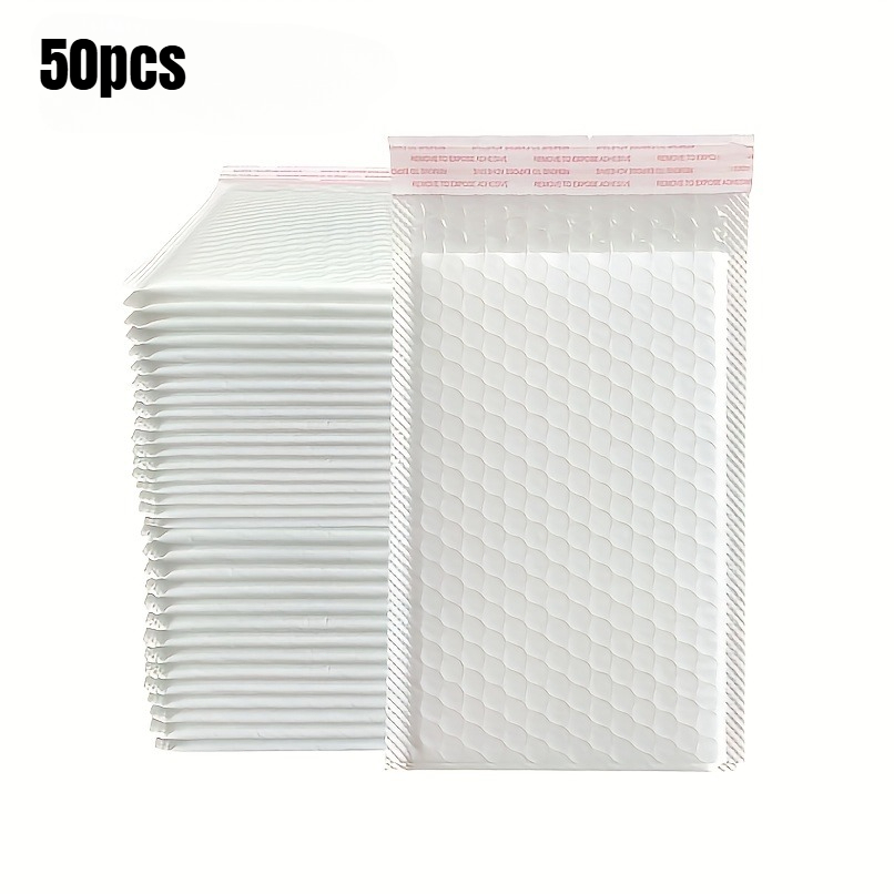 E-shop 50 Stück weiße perlmuttfarbene Luftpolstertaschen-Umschläge 15*20cm - selbstklebende Polyethylenfolienbeutel, geeignet für verschiedene