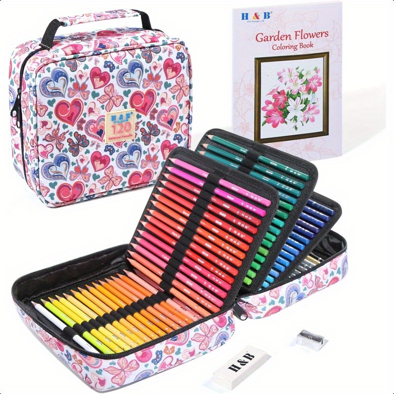 

120 Colored Soft- Coloring Pencils Set Coloring Book And Portable Storage Bag For Painting Art Supplies Gift For Artists Adult Beginners