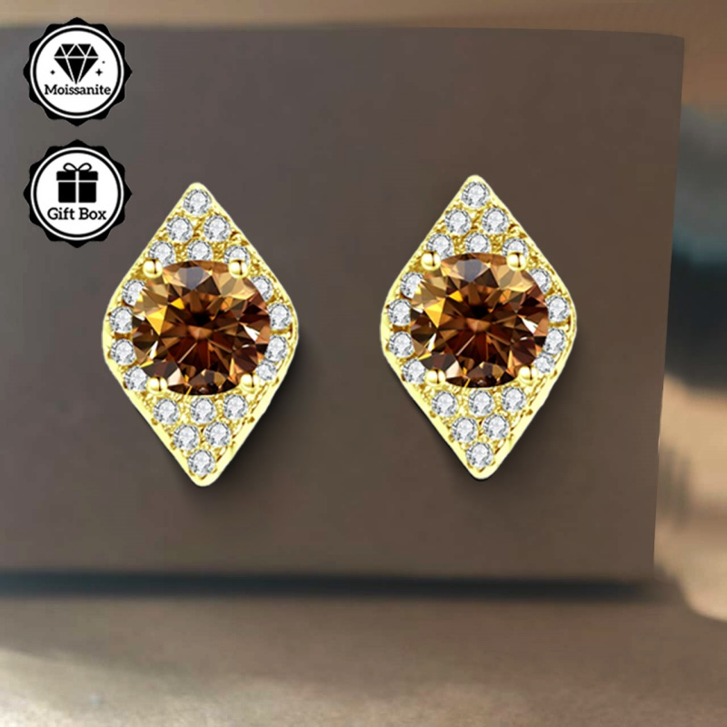 Minimalist Eye-Shaped Moissanite Stud Earrings Set