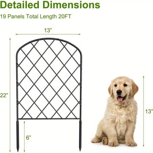 decorative garden fence 19 pack garden fencing border 20ft l x 24in h animal barrier fence panels metal wire temporary fence for dog yard patio outside arched