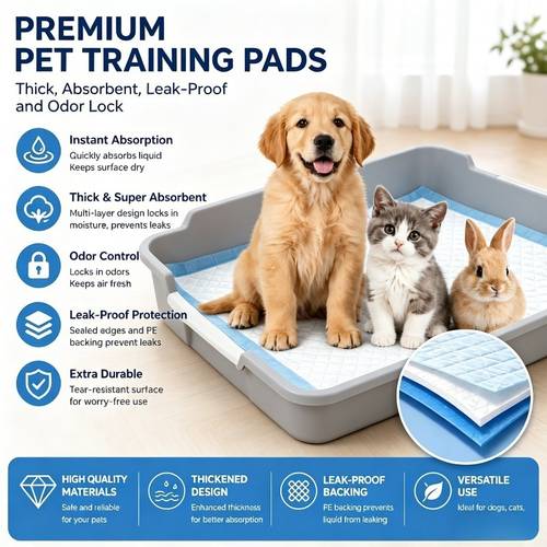 lot de 20/40/50/100, couches dapprentissage de la propreté extra épaisses pour chiots, -fuites avec haute absorption et blocage des odeurs, convient aux chats, lapins et hamsters, hygiéniques et , apprentissage facile de la propreté et nettoyage des accidents, un