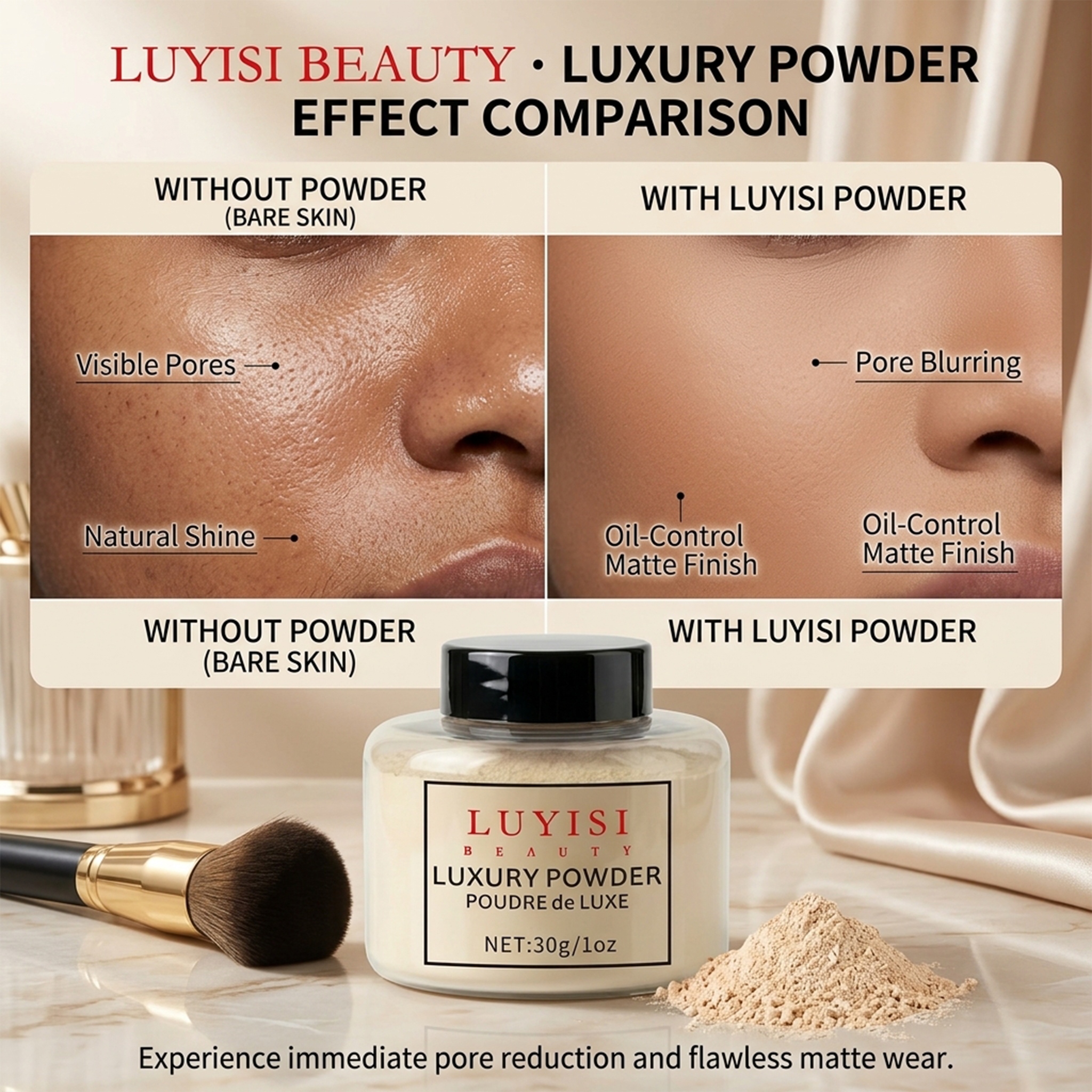 translucent loose setting powder face makeup baking powder matte end oil control long lasting lightweight   free blurring pores smooth flawless waterproof sweatproof creaseless no   professional cosmetics beauty gifts for women Product details 6