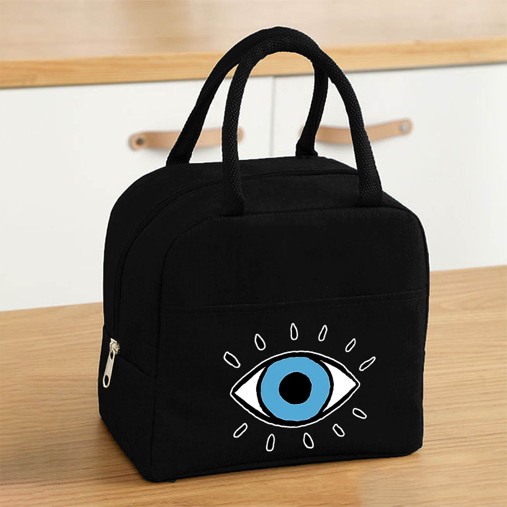 TEMU 1pc Of Evil Eye Lunch Bag Made Of Oxford Fabric, Convenient For Commuting, Camping, And Picnics, Essential For Outdoor Meals - Safe For Non-food